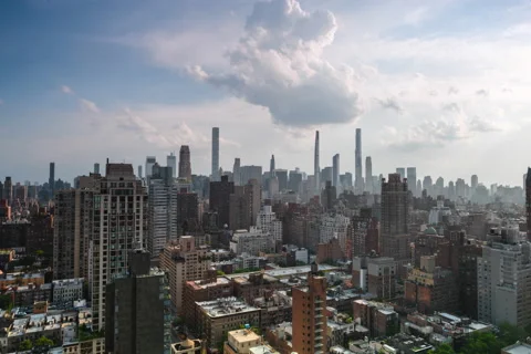 Cloud Formations Midtown Manhattan Stock Footage 195415749