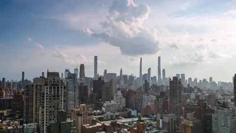 Cloud Formations Midtown Manhattan Stock Footage 195415832