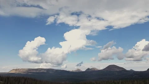 Cloud Formations over Uinta Mountains Utah Timelapse Stock Footage 340034106