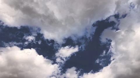 Cloud formations thicken into gray storm clouds, time-lapse, rain clouds Stock Footage 344687302