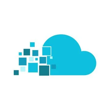 Cloud Fragment Technology Logo Vector Graphic Design Stock Illustration