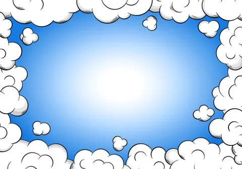 Cloud frame with sky as background Stock Illustration