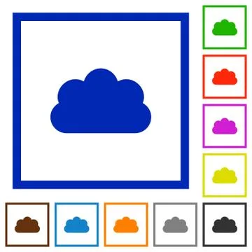 Cloud framed flat icons 스톡 일러스트