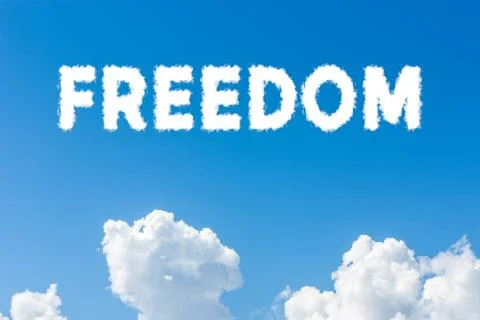 Cloud freedom text Stock Photos
