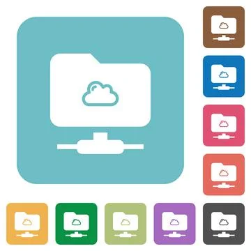 Cloud FTP rounded square flat icons Illustrazione stock