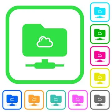 Cloud FTP vivid colored flat icons Stock Illustration