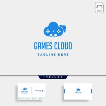 Cloud game logo design template vector icon element Stock Illustration