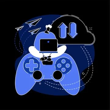 Cloud gaming abstract concept vector illustration. Stock Illustration