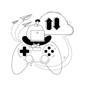 Cloud gaming abstract concept vector illustration. Stock Illustration