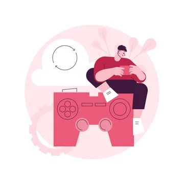 Cloud gaming abstract concept vector illustration. Stock Illustration