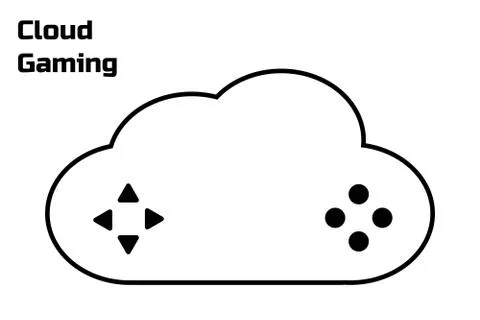 Cloud gaming concept. Modern gamepad. Connection to the cloud service. Future of Illustrazione stock