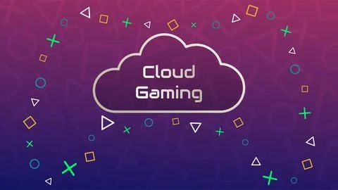 Cloud gaming concept, modern technologies. Stock Illustration