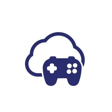Cloud gaming icon on white Stock Illustration