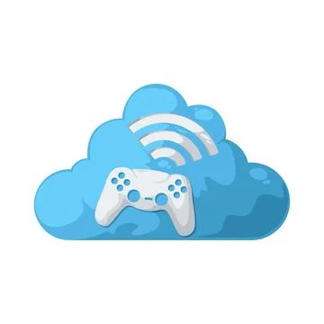 Cloud gaming illustration Stock Illustration