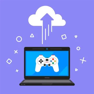 Cloud gaming. online game to remove. Stock Illustration
