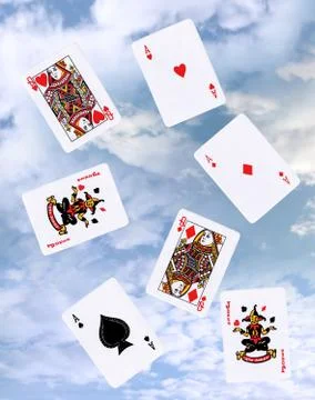 Cloud gaming with playing cards Stock Photos