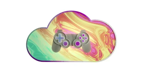 Cloud Gaming Services - cloud computing 3D Intro Animation - Cloud gaming 動画素材 219790373