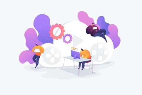 Cloud gaming vector illustration. Illustrazione stock