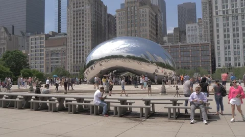 Cloud Gate (The Bean), Millennium Park, | Stock Video | Pond5