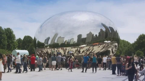 Cloud Gate at Millenium Park Chicago Stock Footage 71731977