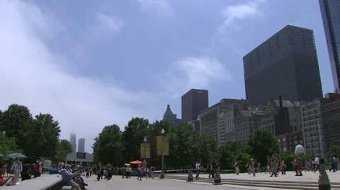 Cloud Gate or the Bean, view 2 Stock Footage 39933750