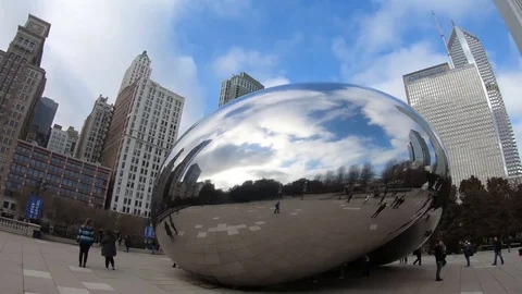 Cloud Gate or the Chicago Bean Stock Footage 120789363