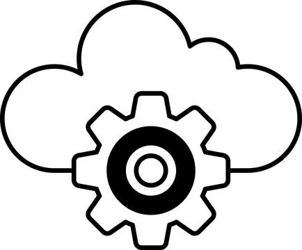 A cloud with a gear on it Stockillustratie