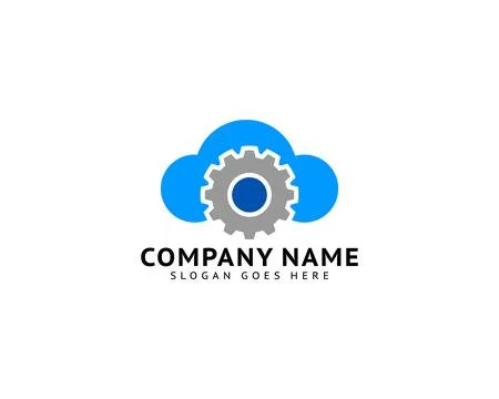 Cloud gear vector logo template Stock Illustration
