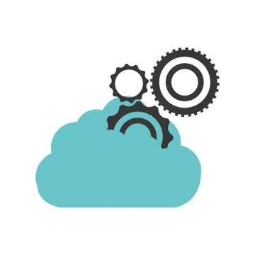 Cloud gear wheel technology design Stock Illustration