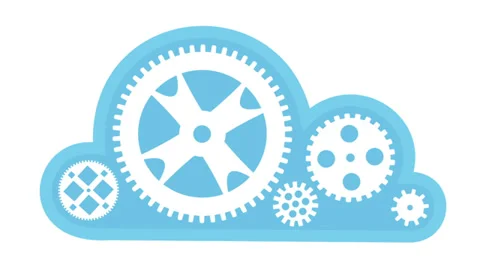 Cloud Gears Enter Effects Video stock 35406430