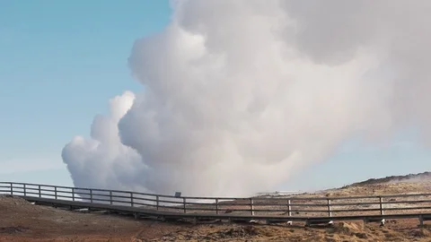 A cloud of geyser smoke Stock Footage 89804184