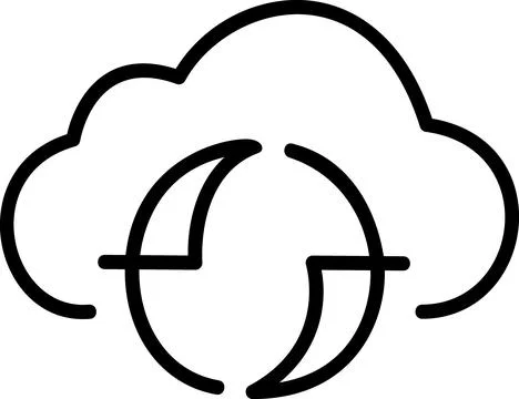 Cloud global synchronization data linear icon Stock-Illustration