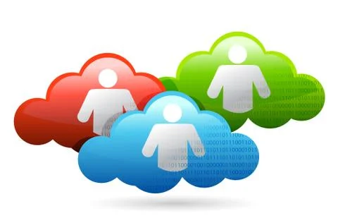 Cloud glossy social media binary network 스톡 일러스트