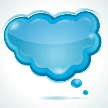 Cloud glossy speech bubble - vector background Illustrazione stock