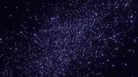 Cloud of glowing cosmic flow particles. Design. Lot of luminous particles are Stock Illustration