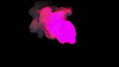 A cloud of glowing smoke moves against a black background and constantly flashes Stock Footage 170472600