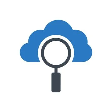Cloud glyph color icon 스톡 일러스트