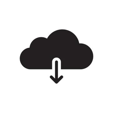 Cloud glyph flat icon Illustrazione stock