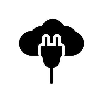 Cloud glyph flat icon イラスト素材