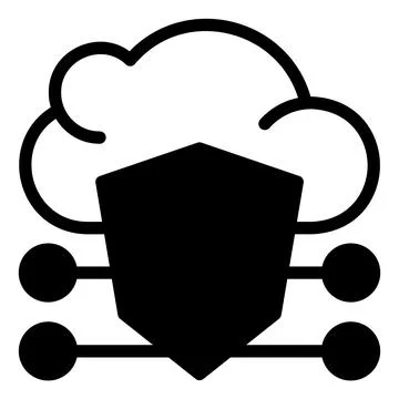 Cloud glyph icon vector illustration isolated on white background Stock Illustration