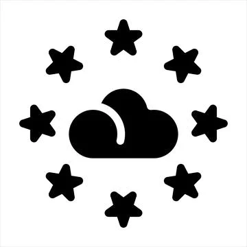 Cloud glyph icon vector illustration isolated on white background 스톡 일러스트