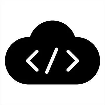 Cloud glyph icon vector illustration isolated on white background Illustrazione stock