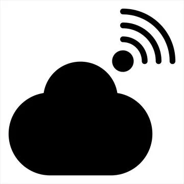 Cloud glyph icon vector illustration isolated on white background Stock Illustration