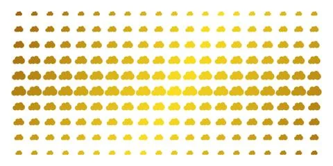 Cloud Gold Halftone Array Stock Illustration