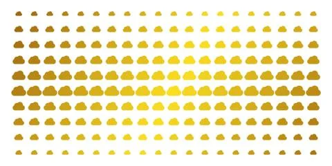 Cloud Gold Halftone Effect Illustrazione stock