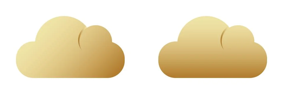 Cloud golden shape vector icons. Silhouette cloud gold sky Stock Illustration