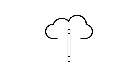 A cloud with a graph and a phone, illustrating the connection between cloud.. Video stock 332768584