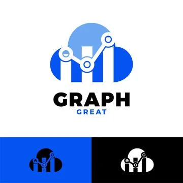 Cloud graph icon logo design template Stock Illustration