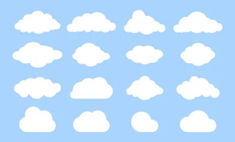 Cloud graphic shapes. Data design element. Vector cloudy bubble set isolated  스톡 일러스트