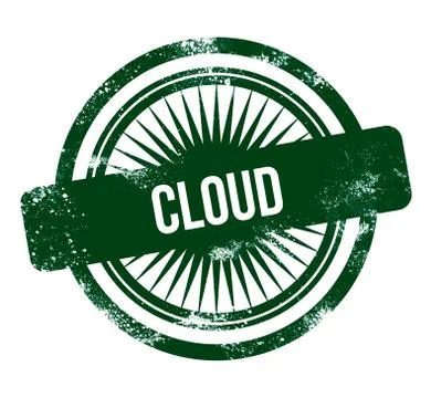 Cloud - green grunge stamp 스톡 일러스트